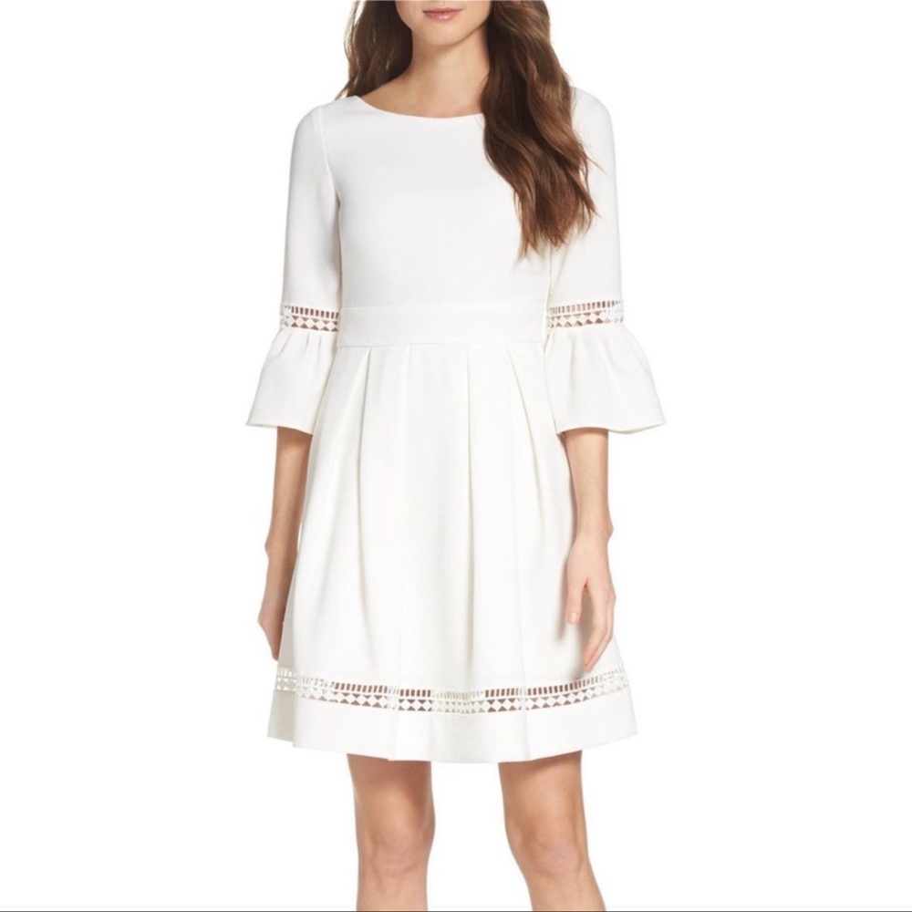 Eliza J White Bell Sleeve Dress